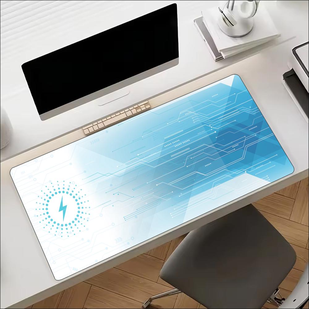 Office Tech Gear - 블루 테크 회로 기어 패턴 확장형