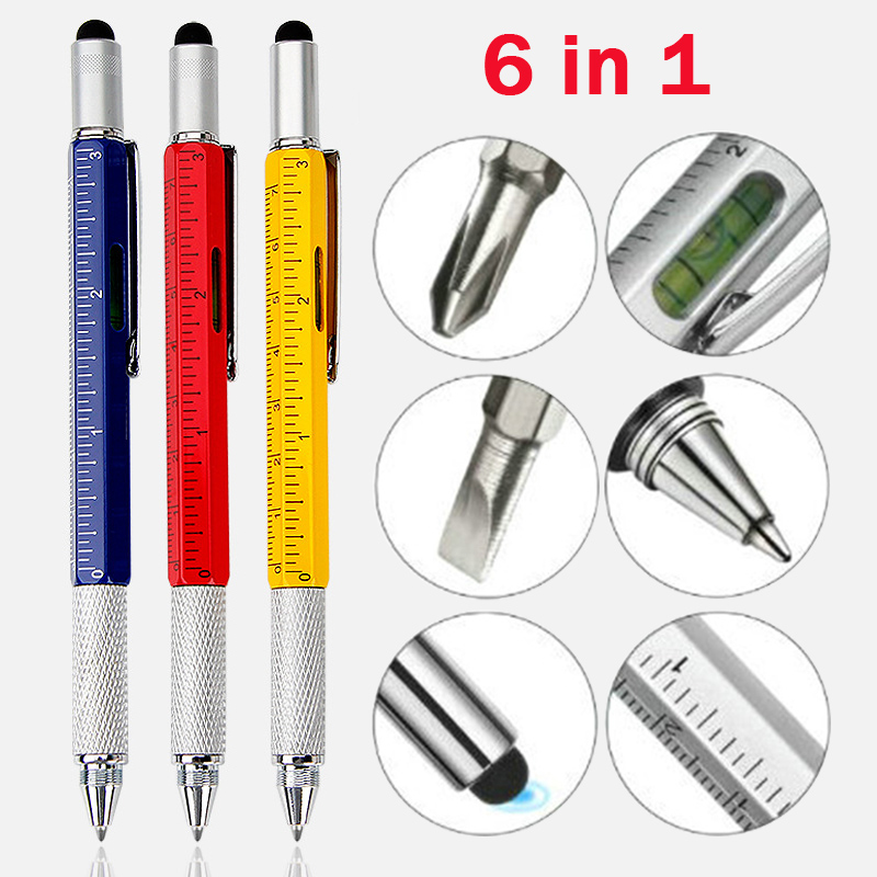 6 in 1 금속 다기능 볼펜 측정 기술 눈금자 스크루 - Office Technician 리뷰 및 가격