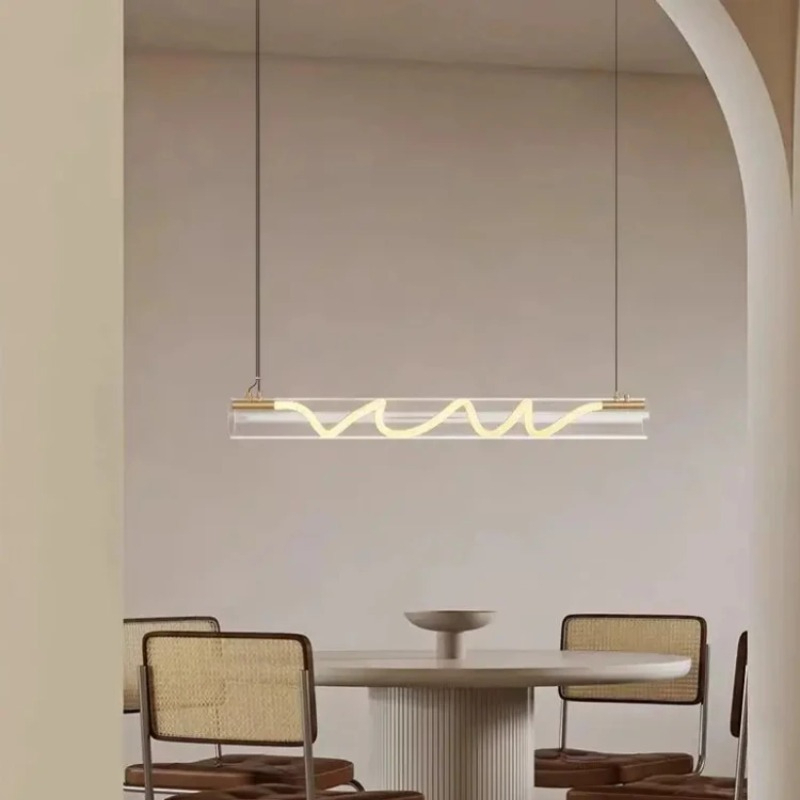 북유럽 긴 튜브 샹들리에 빛과 그림자 디자인 바 LED - Office Technician 리뷰 및 가격