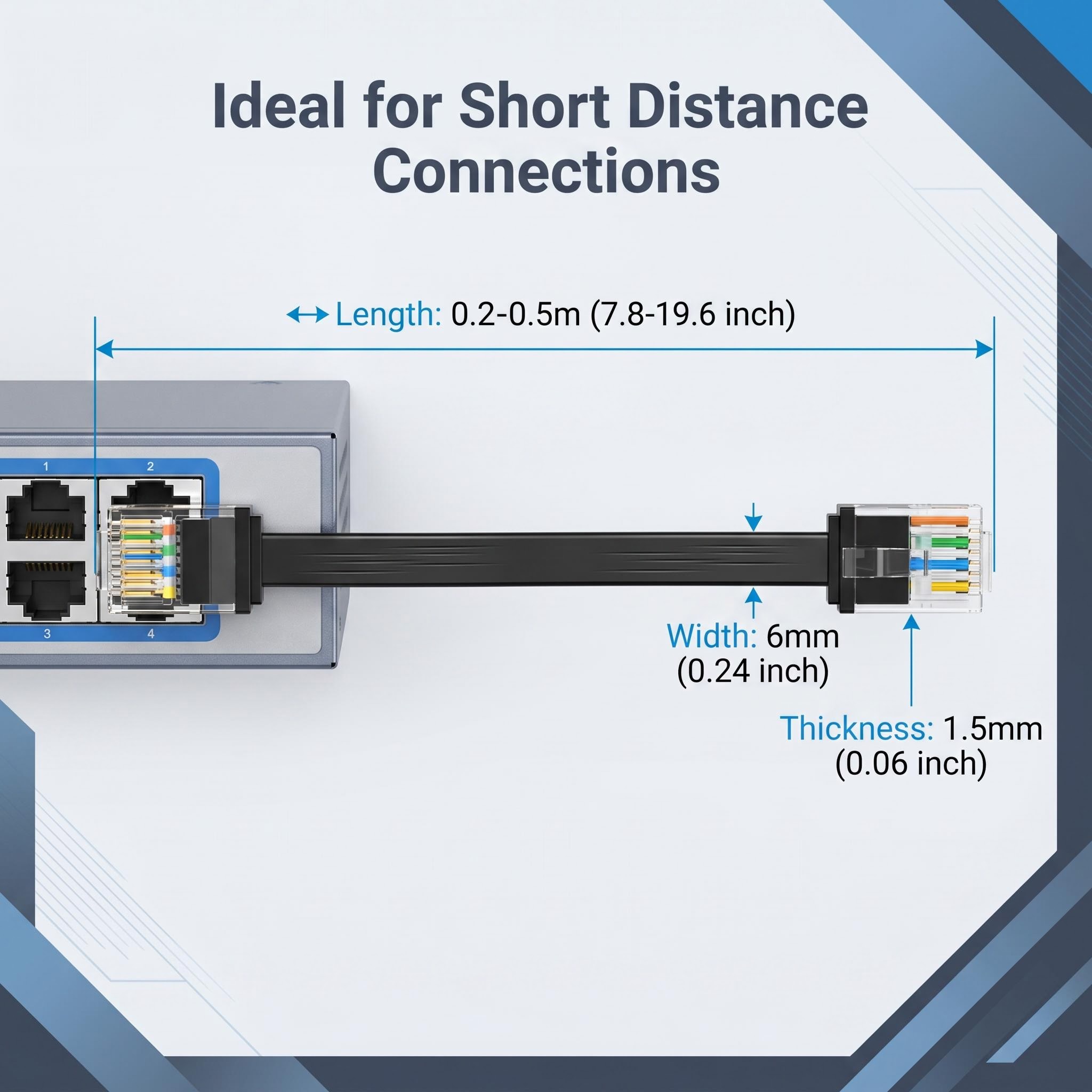 24팩 CAT6 짧은 플랫 이더넷 케이블, 스위치 라우 - Power Over Ethernet 리뷰 및 가격